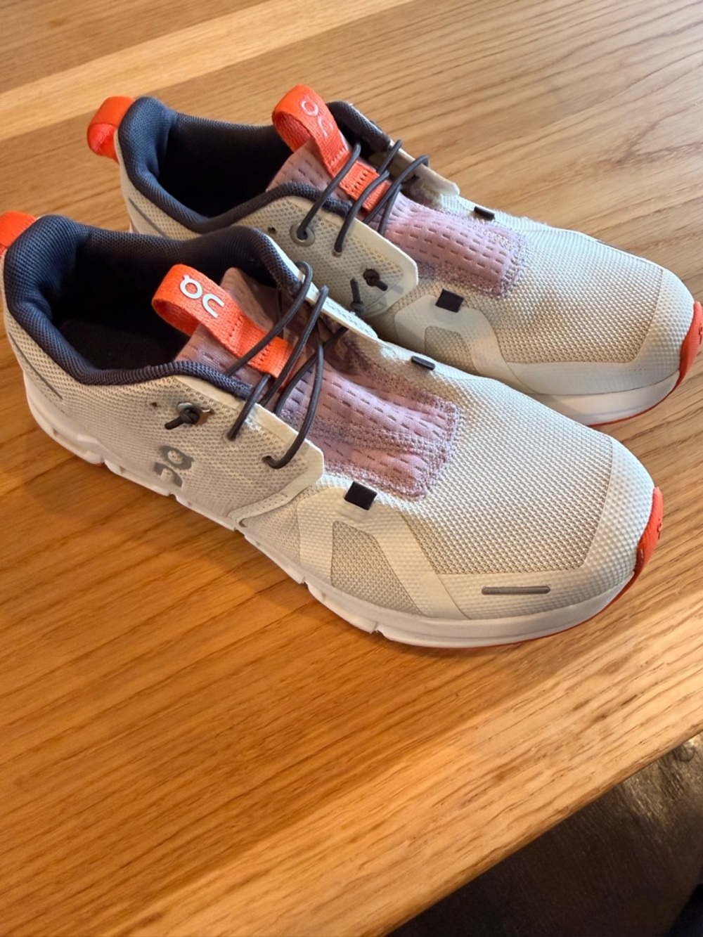 On Running Kids Sneakers White with Coral Accents